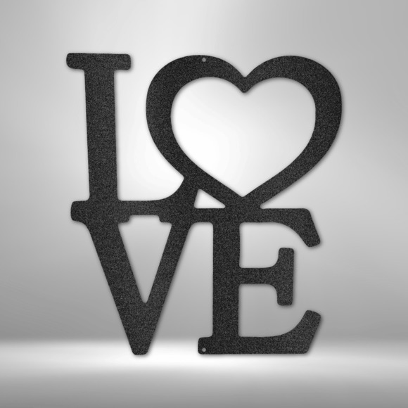 Classic Love Steel Sign Laser Cut Powder Coated Home & Office Metal Wall Decor M